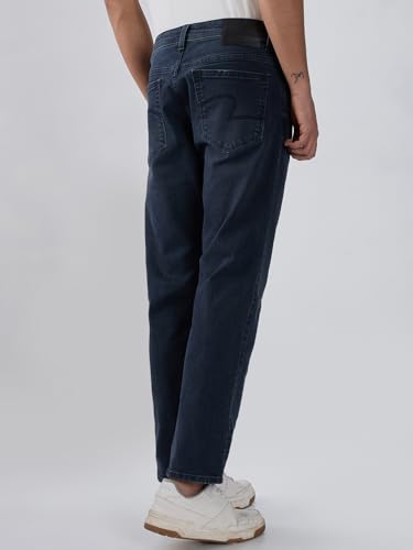 Men Spykar Grey Solid Comfort Fit Mid Rise Jeans
