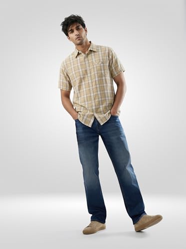 Men Spykar Blue Solid Regular Fit Mid Rise Jeans