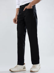 Men Spykar Black Solid Comfort Fit Mid Rise Jeans