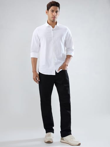 Men Spykar Black Solid Comfort Fit Mid Rise Jeans
