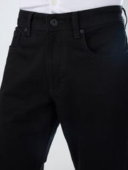Men Spykar Black Solid Comfort Fit Mid Rise Jeans