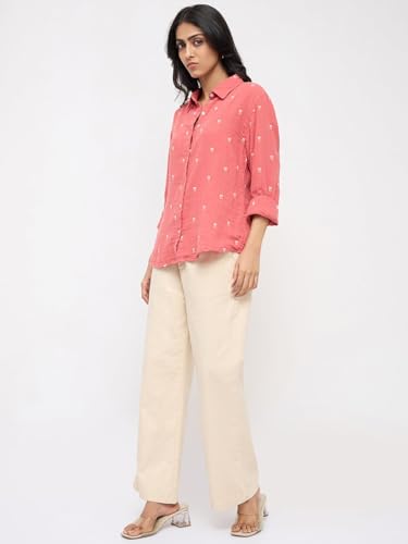 Spykar White Solid Straight Fit Mid Rise Trousers for Women