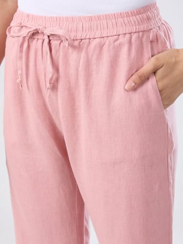 Women Spykar Pink Solid Wide Leg High Rise Trouser