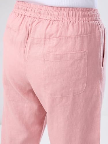 Women Spykar Pink Solid Wide Leg High Rise Trouser
