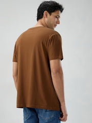 Spykar Men Brown Graphic Regular Fit T-Shirt