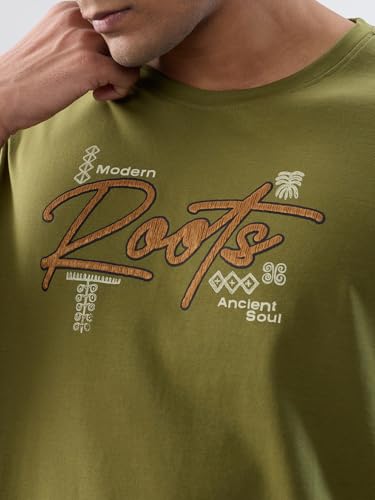 Spykar Men Green Graphic Regular Fit T-Shirt