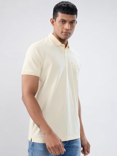 Men Spykar White Solid Regular Fit T-Shirt