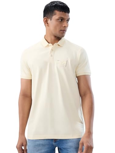 Men Spykar White Solid Regular Fit T-Shirt