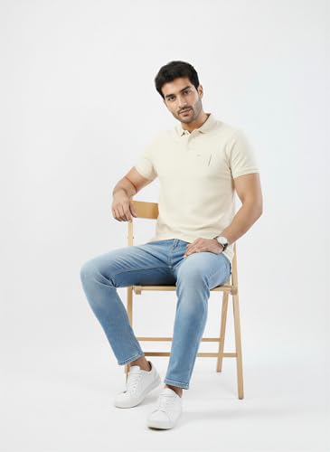 Men Spykar White Solid Regular Fit T-Shirt