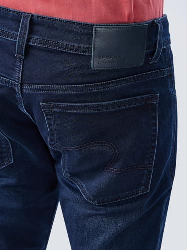 Men Spykar Blue Solid Slim Fit Mid Rise Jeans