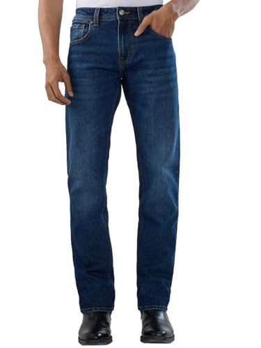 Men Spykar Blue Solid Comfort Fit Mid Rise Jeans