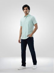 Men Spykar Blue Solid Comfort Fit Mid Rise Jeans