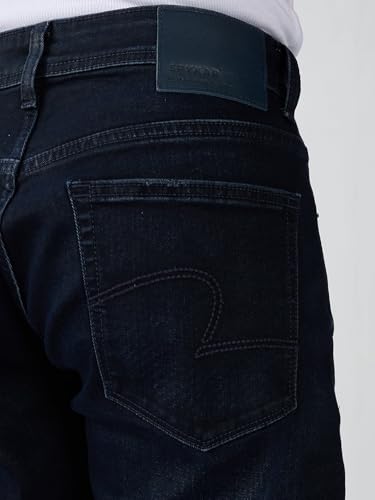 Men Spykar Blue Solid Comfort Fit Mid Rise Jeans