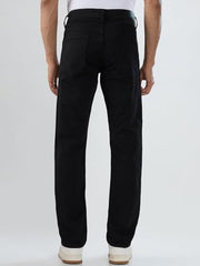 Men Spykar Black Solid Comfort Fit Mid Rise Jeans