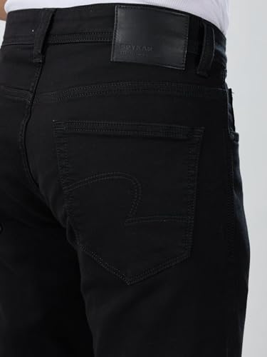Men Spykar Black Solid Comfort Fit Mid Rise Jeans