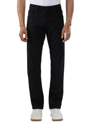 Men Spykar Black Solid Comfort Fit Mid Rise Jeans