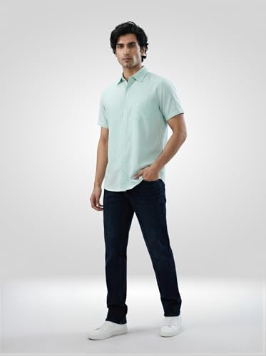 Men Spykar Blue Solid Comfort Fit Mid Rise Jeans