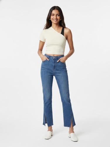 Spykar Women Blue Solid Boot Cut Fit High Rise Jeans