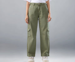 Women Spykar Green Solid Straight Fit High Rise Jeans