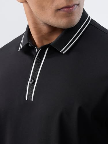 Spykar Men Black Solid Regular Fit T-Shirt