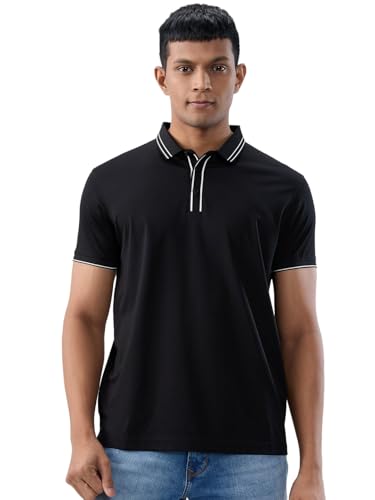 Spykar Men Black Solid Regular Fit T-Shirt