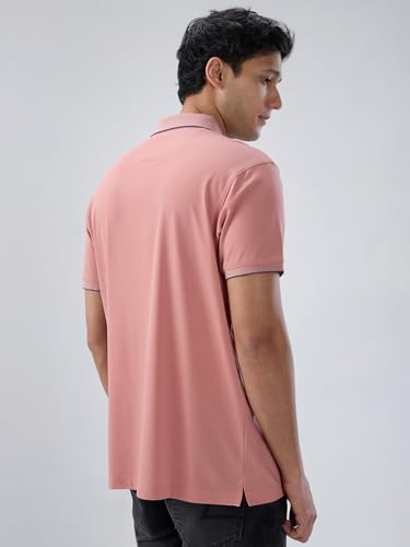 Spykar Men Pink Solid Regular Fit T-Shirt