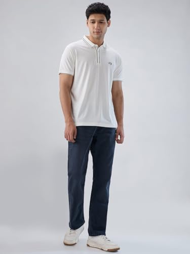 Spykar Men White Solid Regular Fit T-Shirt
