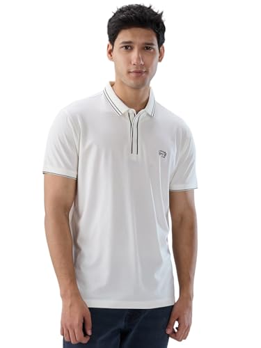 Spykar Men White Solid Regular Fit T-Shirt