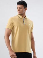 Spykar Men Yellow Solid Regular Fit T-Shirt