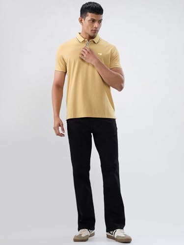Spykar Men Yellow Solid Regular Fit T-Shirt
