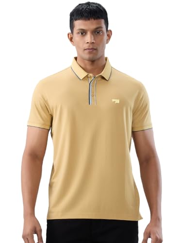 Spykar Men Yellow Solid Regular Fit T-Shirt