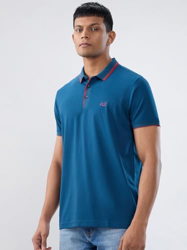 Spykar Men Blue Solid Regular Fit T-Shirt