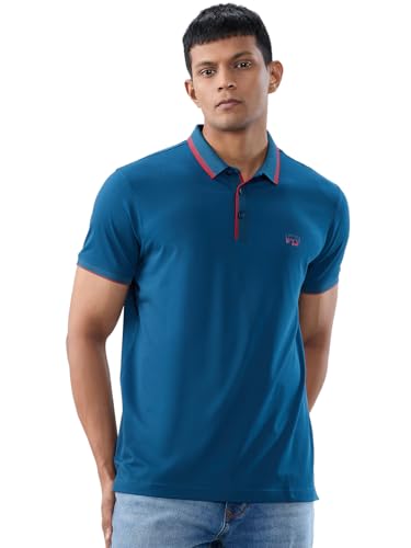 Spykar Men Blue Solid Regular Fit T-Shirt