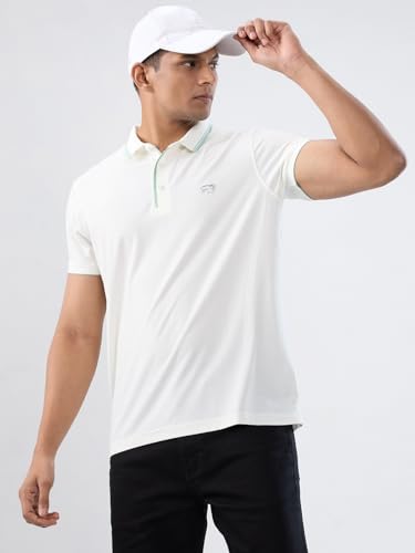 Spykar Men White Solid Regular Fit T-Shirt