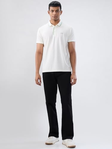 Spykar Men White Solid Regular Fit T-Shirt