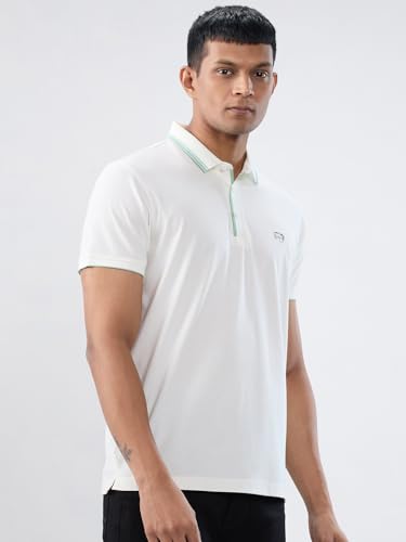 Spykar Men White Solid Regular Fit T-Shirt