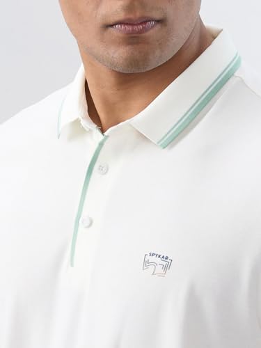 Spykar Men White Solid Regular Fit T-Shirt