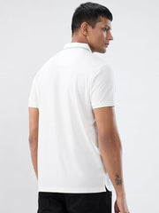 Spykar Men White Solid Regular Fit T-Shirt