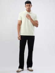Men Spykar Green Solid Regular Fit T-Shirt