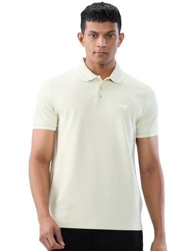 Men Spykar Green Solid Regular Fit T-Shirt