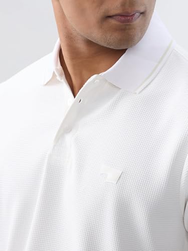 Men Spykar White Solid Regular Fit T-Shirt