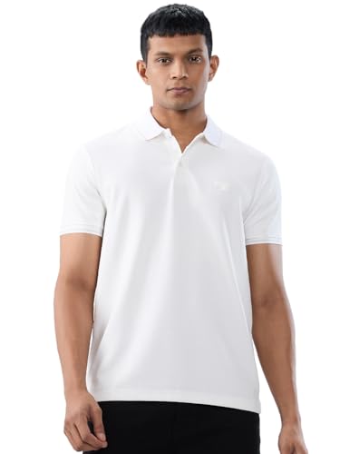 Men Spykar White Solid Regular Fit T-Shirt