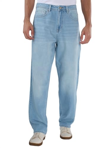 Spykar Men Blue Solid Loose Fit Low Rise Jeans