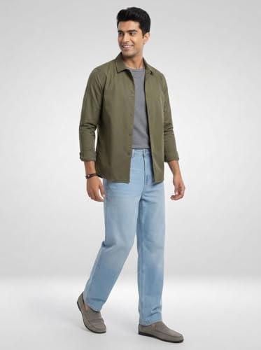 Spykar Men Blue Solid Loose Fit Low Rise Jeans