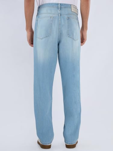 Spykar Men Blue Solid Loose Fit Low Rise Jeans