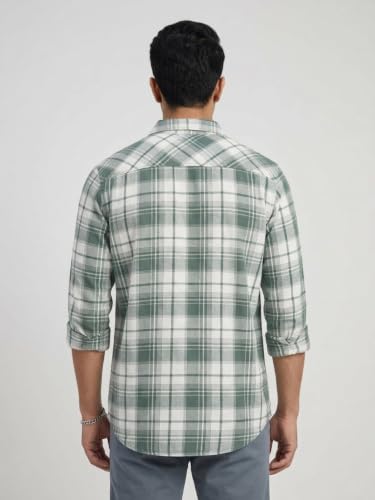Spykar Green Regular Fit Shirt for Men