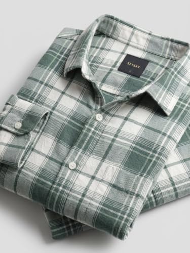 Spykar Green Regular Fit Shirt for Men