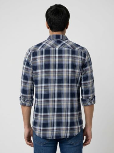 Spykar Blue Regular Fit Shirt for Men