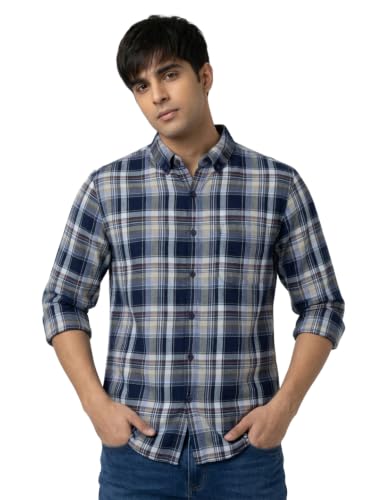 Spykar Blue Regular Fit Shirt for Men