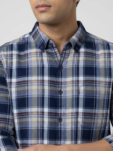 Spykar Blue Regular Fit Shirt for Men